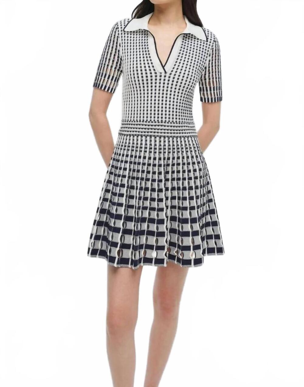 NEW SIMKHAI tovi polo mini dress in midnight multi